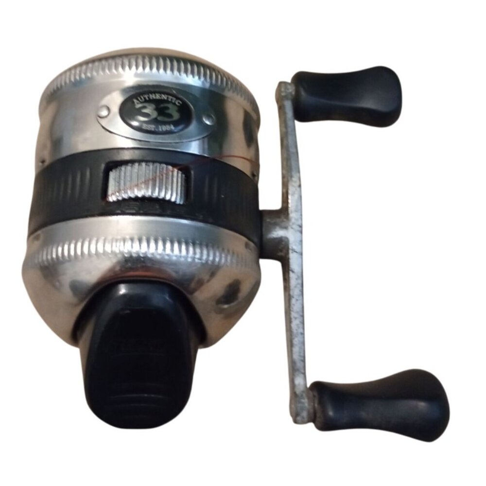 Vintage Zebco 33 Authentic Spincast Fishing Reel With Metal Body & Dual Knobs